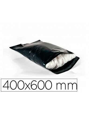 Sobre q-connect de plastico bolsa para envios 100% recicladas con autocierre color negro 400x600 mm