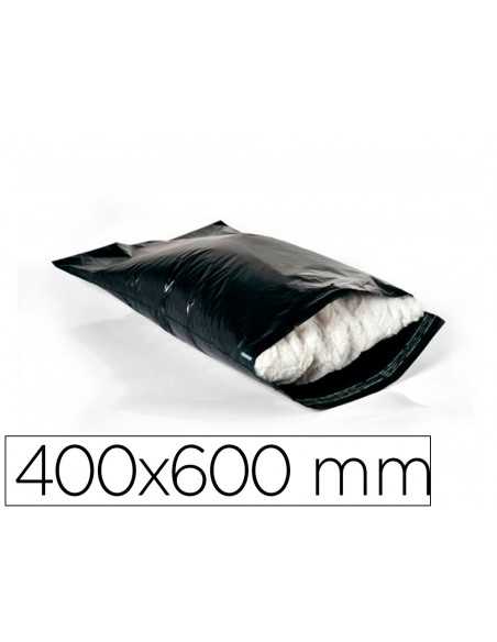 Sobre q-connect de plastico bolsa para envios 100% recicladas con autocierre color negro 400x600 mm