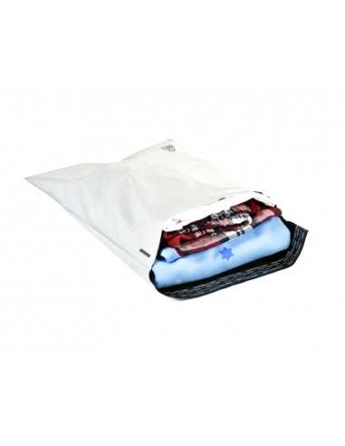 Sobre q-connect de plastico bolsa para envios 100% recicladas con autocierre color blanco 400x600 mm