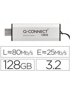 Memoria usb q-connect flash drive 128 gb 3.2 tipo c