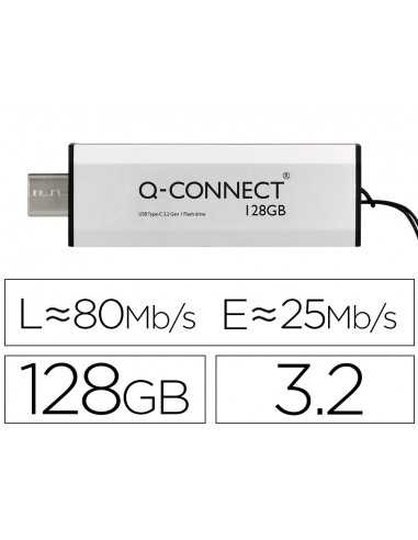 Memoria usb q-connect flash drive 128 gb 3.2 tipo c