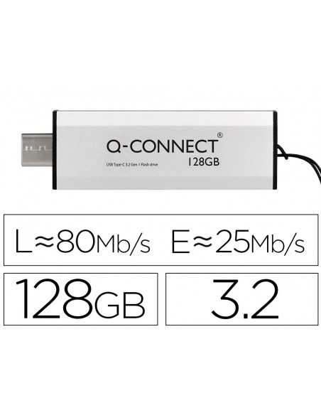 Memoria usb q-connect flash drive 128 gb 3.2 tipo c