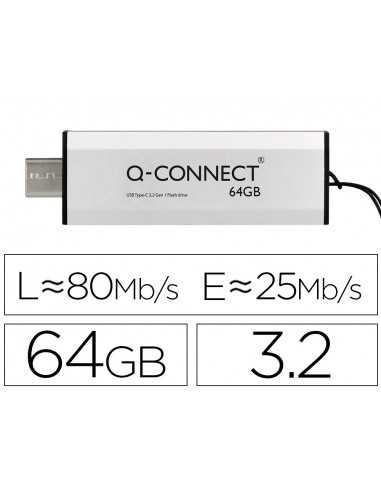 Memoria usb q-connect flash drive 64 gb 3.2 tipo c
