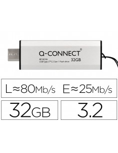 Memoria usb q-connect flash drive 32 gb 3.2 tipo c