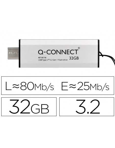 Memoria usb q-connect flash drive 32 gb 3.2 tipo c