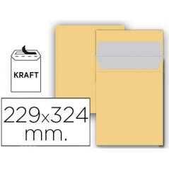 Sobre liderpapel bolsa n 7 kraft din c4 229x324 mm tira de silicona paquete de 25 unidades