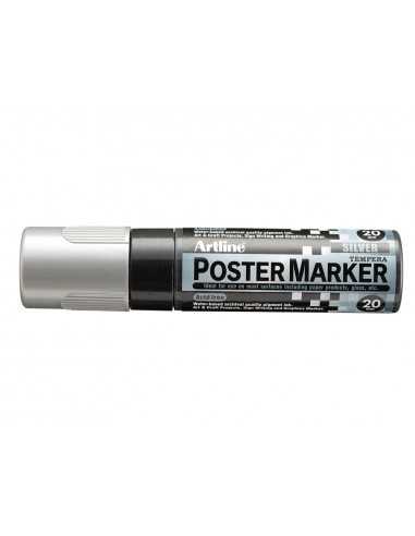 Rotulador artline poster marker epp-20 punta rectangular 20 mm color plata