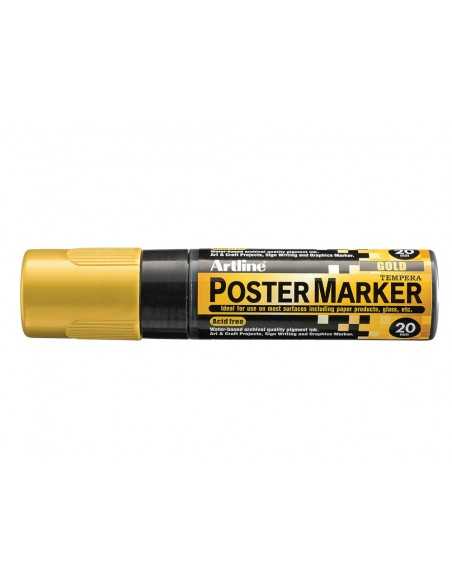 Rotulador artline poster marker epp-20 punta rectangular 20 mm color oro