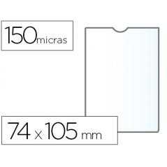 Funda portadocumento q-connect din a7 150 micras pvc transparente con uñero 84x115 mm