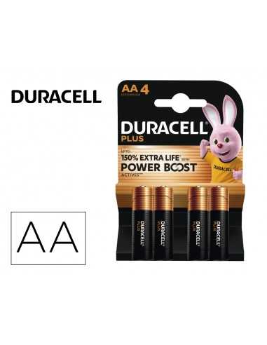 Pila duracell alcalina plus aa power boost blister de 4 ud