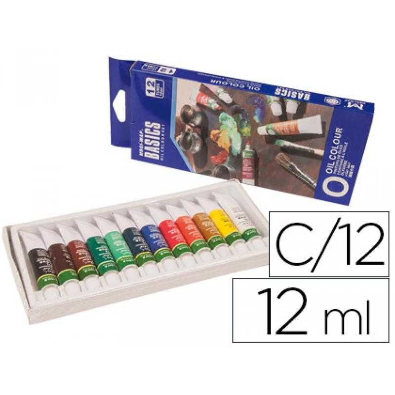 Pintura oleo artist caja cartón de 12 colores surtidos tubo de 12 ml