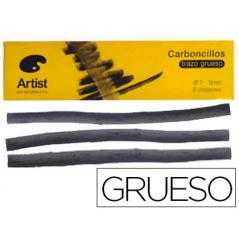 Carboncillo artist gruesos 7-9 mm caja de 3 barras
