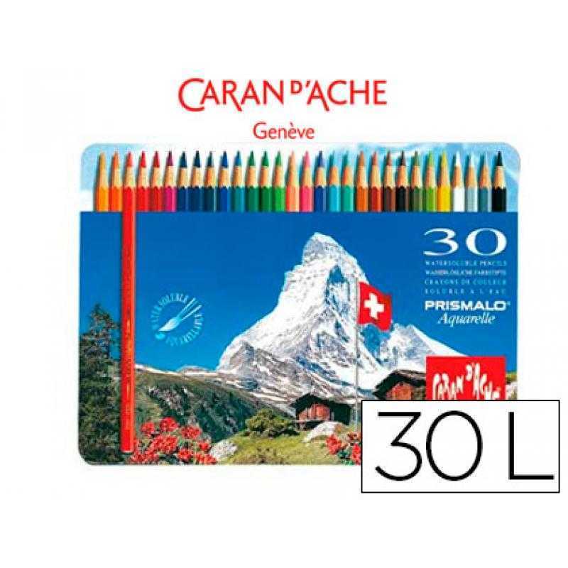 Lápices de colores prismalo acuarelables caja metálica de 30 colores surtidos