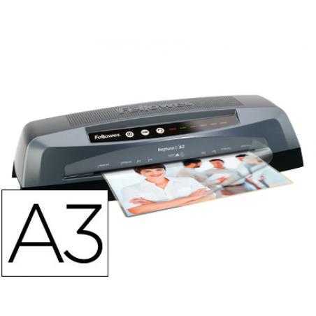 Plastificadora fellowes neptuno din a3 de 4 rodillos frio y caliente hasta 175 mc 570x125x180mm