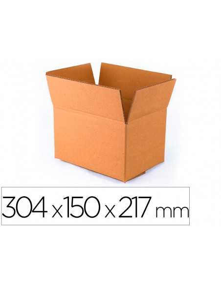 Caja para embalar q-connect americana ultra resistente carton reciclado canal doble 7mm color kraft 304x150x217 mm