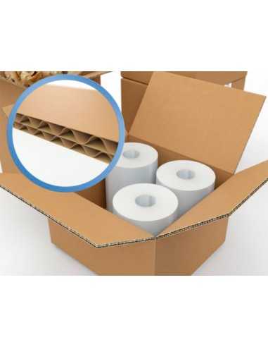 Caja para embalar q-connect americana ultra resistente carton reciclado canal doble 7mm color kraft 304x150x217 mm