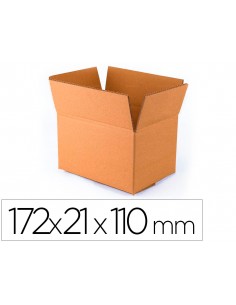 Caja para embalar q-connect americana ultra resistente carton reciclado canal doble 7mm color kraft 172x217x110 mm