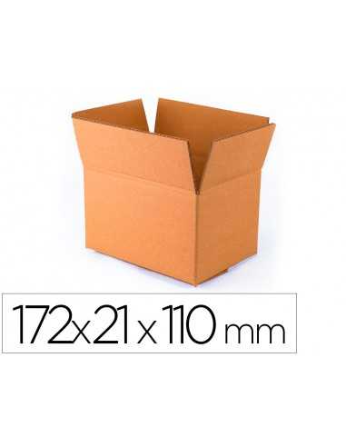 Caja para embalar q-connect americana ultra resistente carton reciclado canal doble 7mm color kraft 172x217x110 mm