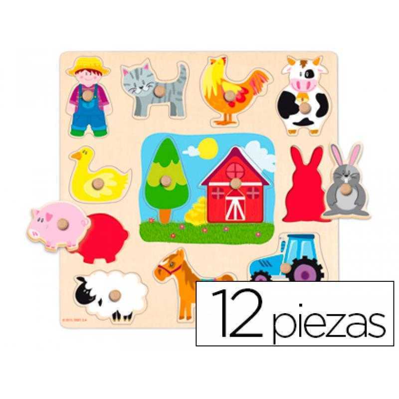 Puzle diset siluetas granja 12 piezas