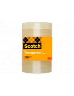 Cinta adhesiva scotch transparente 66 mt x 19 mm pack de 8 unidades