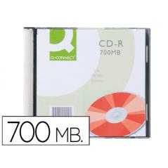 Cd-r q-connect capacidad 700mb duracion 80min velocidad 52x caja slim