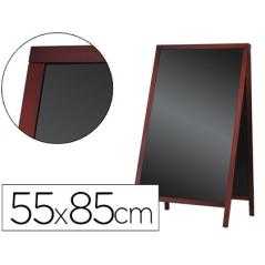 Pizarra negra liderpapel caballete doble cara de madera con superficie para rotuladores tipo tiza 55x85 cm
