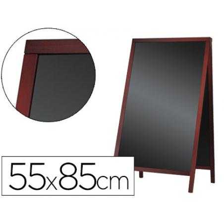 Pizarra negra liderpapel caballete doble cara de madera con superficie para rotuladores tipo tiza 55x85 cm