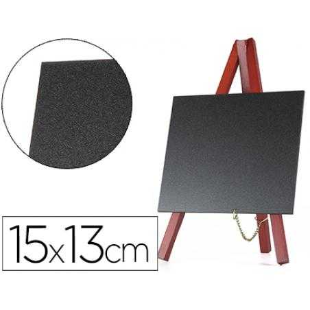 Pizarra negra liderpapel caballete madera superficie para rotuladores tipo tiza 15x13cm juego 3 pizarras