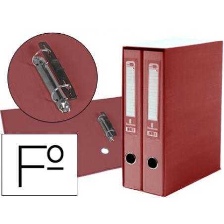 Modulo liderpapel 2 archivadores folio 2 anillas mecanismo de palanca 75mm rojo