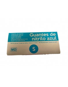 Guantes de nitrilo sanyc eco desechable no empolvado talla s color azul caja de 100 unidades
