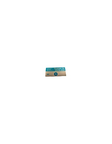 Guantes de nitrilo sanyc eco desechable no empolvado talla s color azul caja de 100 unidades