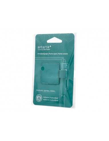 Portaboligrafo autoadhesivo antartik para cuaderno note con elastico hasta 15 mm grosor 80 mm verde aguamarina