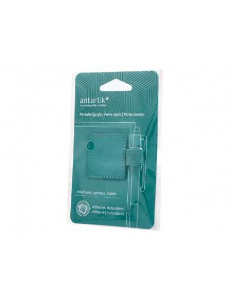 Portaboligrafo autoadhesivo antartik para cuaderno note con elastico hasta 15 mm grosor 80 mm verde aguamarina