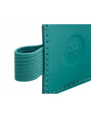 Portaboligrafo autoadhesivo antartik para cuaderno note con elastico hasta 15 mm grosor 80 mm verde aguamarina