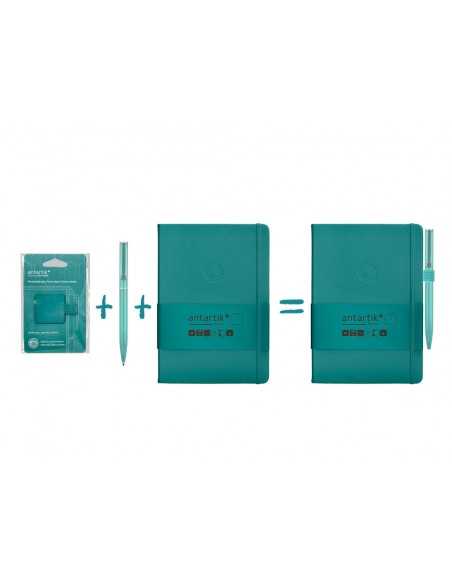 Portaboligrafo autoadhesivo antartik para cuaderno note con elastico hasta 15 mm grosor 80 mm verde aguamarina
