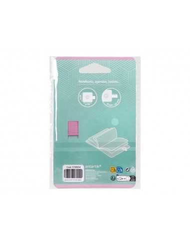 Portaboligrafo autoadhesivo antartik para cuaderno note con elastico hasta 15 mm grosor 80 mm turquesa y rosa