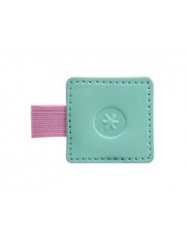 Portaboligrafo autoadhesivo antartik para cuaderno note con elastico hasta 15 mm grosor 80 mm turquesa y rosa