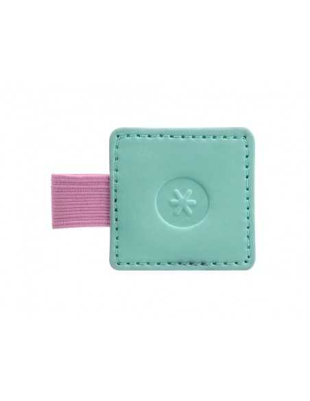 Portaboligrafo autoadhesivo antartik para cuaderno note con elastico hasta 15 mm grosor 80 mm turquesa y rosa