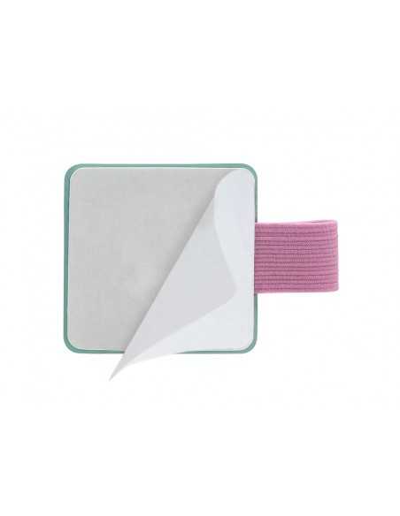 Portaboligrafo autoadhesivo antartik para cuaderno note con elastico hasta 15 mm grosor 80 mm turquesa y rosa