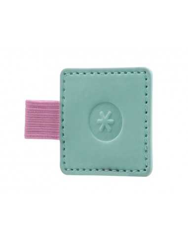 Portaboligrafo autoadhesivo antartik para cuaderno note con elastico hasta 15 mm grosor 80 mm turquesa y rosa