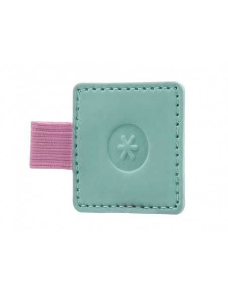 Portaboligrafo autoadhesivo antartik para cuaderno note con elastico hasta 15 mm grosor 80 mm turquesa y rosa