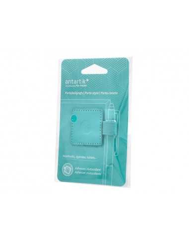 Portaboligrafo autoadhesivo antartik para cuaderno note con elastico hasta 15 mm grosor 80 mm turquesa 40x40