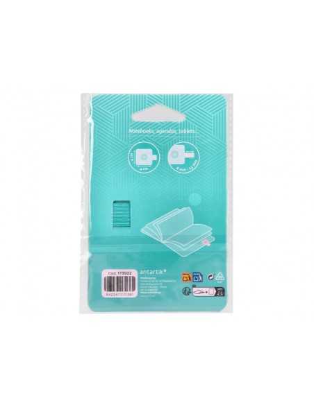 Portaboligrafo autoadhesivo antartik para cuaderno note con elastico hasta 15 mm grosor 80 mm turquesa 40x40