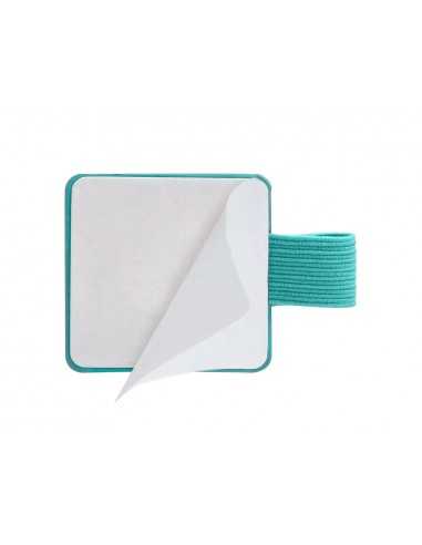 Portaboligrafo autoadhesivo antartik para cuaderno note con elastico hasta 15 mm grosor 80 mm turquesa 40x40