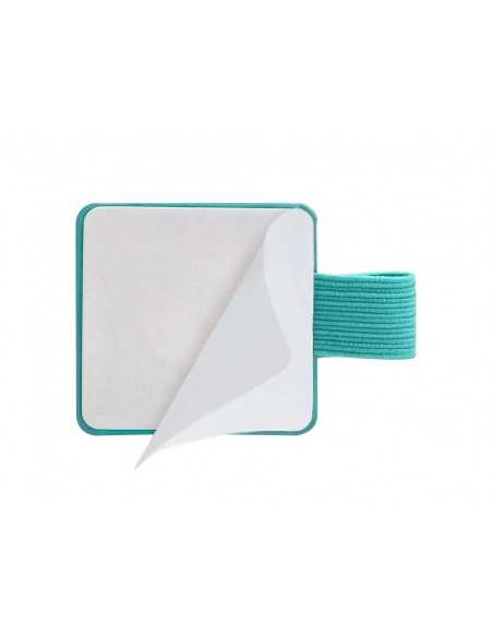 Portaboligrafo autoadhesivo antartik para cuaderno note con elastico hasta 15 mm grosor 80 mm turquesa 40x40