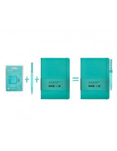 Portaboligrafo autoadhesivo antartik para cuaderno note con elastico hasta 15 mm grosor 80 mm turquesa 40x40