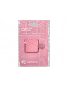 Portaboligrafo autoadhesivo antartik para cuaderno note con elastico hasta 15 mm grosor 80 mm rosa 40x40 mm