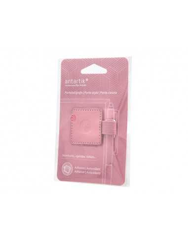 Portaboligrafo autoadhesivo antartik para cuaderno note con elastico hasta 15 mm grosor 80 mm rosa 40x40 mm