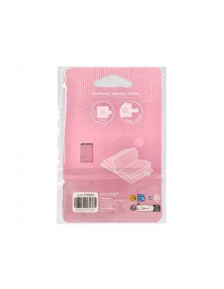 Portaboligrafo autoadhesivo antartik para cuaderno note con elastico hasta 15 mm grosor 80 mm rosa 40x40 mm Portaboligrafo autoadhesivo antartik para cuaderno note con elastico hasta 15 mm grosor 80 mm rosa 40x40 mm