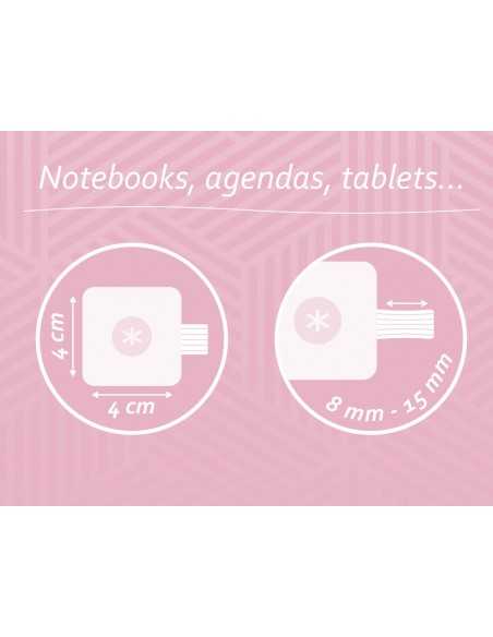Portaboligrafo autoadhesivo antartik para cuaderno note con elastico hasta 15 mm grosor 80 mm rosa 40x40 mm Portaboligrafo autoadhesivo antartik para cuaderno note con elastico hasta 15 mm grosor 80 mm rosa 40x40 mm